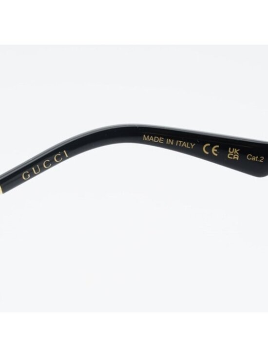 Gucci GG0593SK 001 Sunglasses Black / Gold Square Frame, Grey Lenses main image 7
